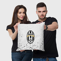 Подушка квадратная Juventus краски текстура всплеск, цвет: 3D-принт — фото 2