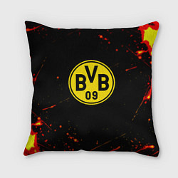 Подушка квадратная Боруссиа огненные краски текстура