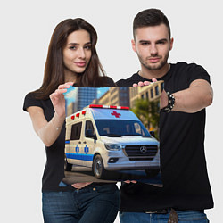 Подушка квадратная Машина скорой помощи, цвет: 3D-принт — фото 2