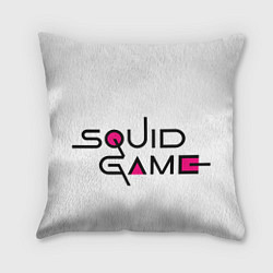 Подушка квадратная Игра в кальмара с надписью