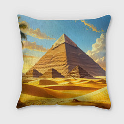 Подушка квадратная Величие пирамид на закате