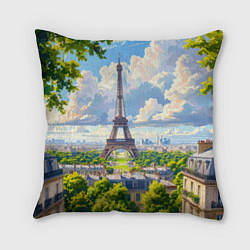 Подушка квадратная Эйфелева башня в сердце Парижа