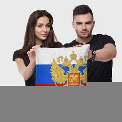 Подушка квадратная Герб России: триколор, цвет: 3D-принт — фото 2