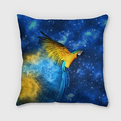 Подушка квадратная Космический попугай