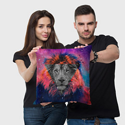 Подушка квадратная Космический лев, цвет: 3D-принт — фото 2