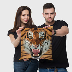 Подушка квадратная Взгляд тигра, цвет: 3D-принт — фото 2