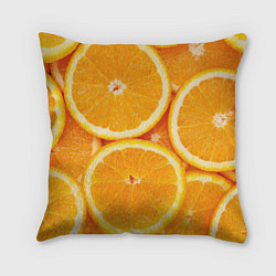 Подушка квадратная Апельсин, цвет: 3D-принт