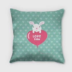 Подушка квадратная Rabbit: Love you