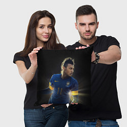 Подушка квадратная Neymar: Brasil Team, цвет: 3D-принт — фото 2
