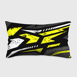 Подушка-антистресс Black yellow abstract sport style, цвет: 3D-принт