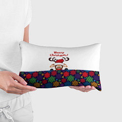 Подушка-антистресс Merry Christmas оленёнок, цвет: 3D-принт — фото 2