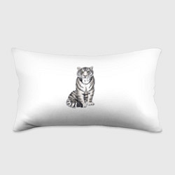 Подушка-антистресс Сидящая белая тигрица, цвет: 3D-принт
