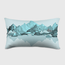Подушка-антистресс Голубой горный пейзаж с темно-серыми тенями, цвет: 3D-принт