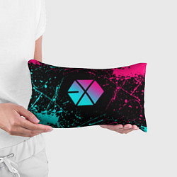 Подушка-антистресс EXO BAND NEON LOGO НЕОНОВЫЕ БРЫЗГИ КРАСОК, цвет: 3D-принт — фото 2