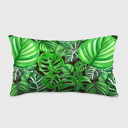 Подушка-антистресс Тропические листья на темном фоне, цвет: 3D-принт