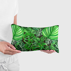Подушка-антистресс Тропические листья на темном фоне, цвет: 3D-принт — фото 2