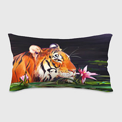 Подушка-антистресс Бенгальский Тигр в кустах, цвет: 3D-принт