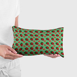 Подушка-антистресс Клубника на зеленом фоне, цвет: 3D-принт — фото 2