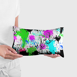 Подушка-антистресс Неоновые разноцветные пятна и брызги красок, цвет: 3D-принт — фото 2