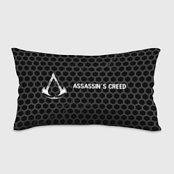 Подушка-антистресс Assassins Creed Logo Glitch на темном фоне