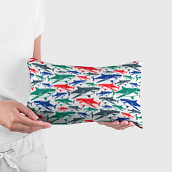 Подушка-антистресс Стая разноцветных акул - паттерн, цвет: 3D-принт — фото 2