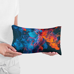 Подушка-антистресс Абстрактное переплетение оранжевой и синей красок, цвет: 3D-принт — фото 2