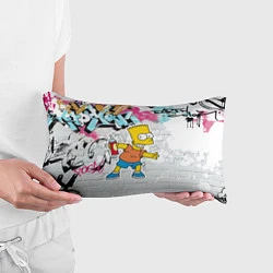 Подушка-антистресс Барт Симпсон на фоне стены с граффити, цвет: 3D-принт — фото 2
