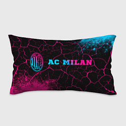 Подушка-антистресс AC Milan - neon gradient: надпись и символ, цвет: 3D-принт