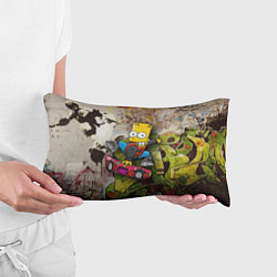 Подушка-антистресс Скейтбордист Барт Симпсон на фоне граффити, цвет: 3D-принт — фото 2