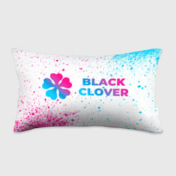 Подушка-антистресс Black Clover neon gradient style: надпись и символ