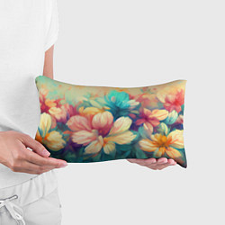 Подушка-антистресс Цветочный букет нарисованный маслом, цвет: 3D-принт — фото 2