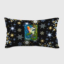 Подушка-антистресс Новый год зайчик с морковью, цвет: 3D-принт