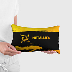 Подушка-антистресс Metallica - gold gradient: надпись и символ, цвет: 3D-принт — фото 2