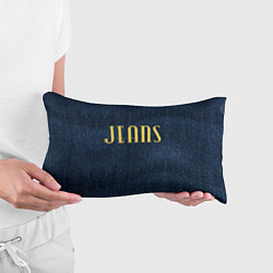 Подушка-антистресс Джинс ткань с надписью jeans, цвет: 3D-принт — фото 2
