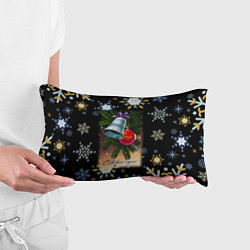 Подушка-антистресс Новый год ёлочный шар и колокольчик, цвет: 3D-принт — фото 2