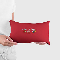 Подушка-антистресс Новогодняя композиция - Красный фон, цвет: 3D-принт — фото 2