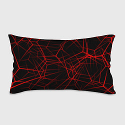 Подушка-антистресс Красные линии на черном фоне, цвет: 3D-принт