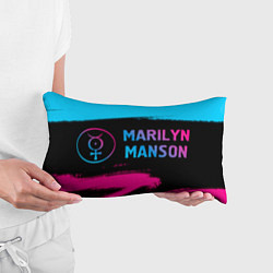 Подушка-антистресс Marilyn Manson - neon gradient: надпись и символ, цвет: 3D-принт — фото 2