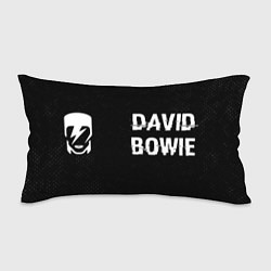 Подушка-антистресс David Bowie glitch на темном фоне: надпись и симво