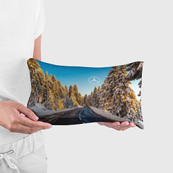 Подушка-антистресс Мерседес - зимняя дорога через лес, цвет: 3D-принт — фото 2