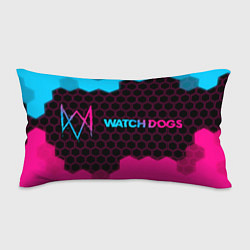 Подушка-антистресс Watch Dogs - neon gradient: надпись и символ, цвет: 3D-принт