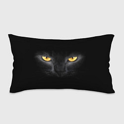 Подушка-антистресс Чёрная кошка с оранжевыми глазами, цвет: 3D-принт
