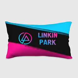 Подушка-антистресс Linkin Park - neon gradient: надпись и символ, цвет: 3D-принт