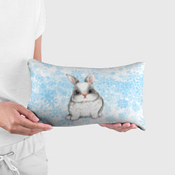 Подушка-антистресс Белый кролик и снежинки, цвет: 3D-принт — фото 2