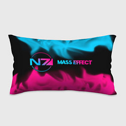 Подушка-антистресс Mass Effect - neon gradient: надпись и символ