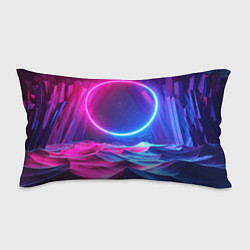 Подушка-антистресс Круг и разноцветные кристаллы - vaporwave, цвет: 3D-принт