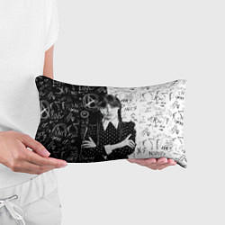 Подушка-антистресс Уэнсдей: Черное/Белое, цвет: 3D-принт — фото 2