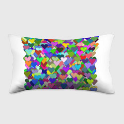 Подушка-антистресс Орнамент из разноцветных сердечек - валентинка, цвет: 3D-принт