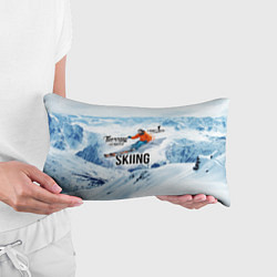 Подушка-антистресс Горные лыжи спуск, цвет: 3D-принт — фото 2