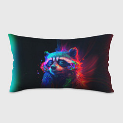 Подушка-антистресс Енот в неоновой дымке, цвет: 3D-принт